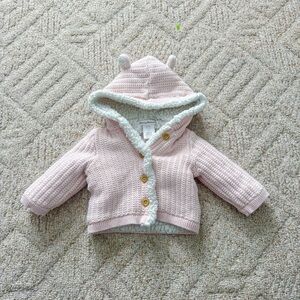 Tommy Bahama Pink Knit Baby Button Down Jacket